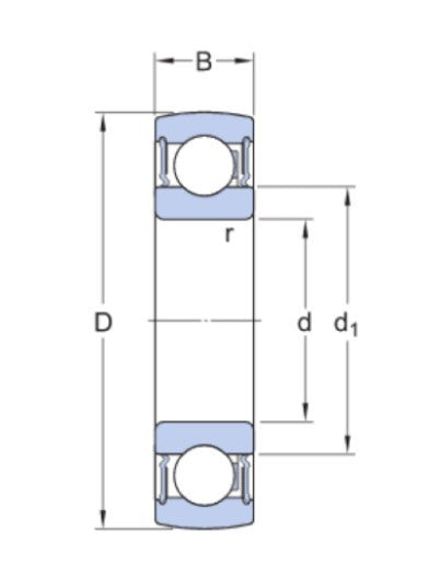 SKF 1726208-2RS1 klemring lager