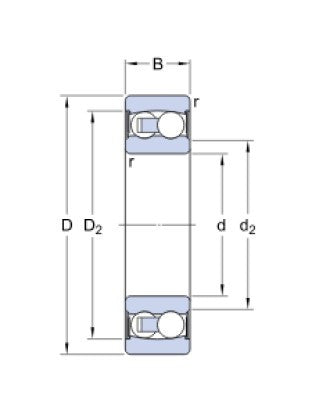 SKF 2207 E-2RS1KTN9/C3 schuifkogel lagers