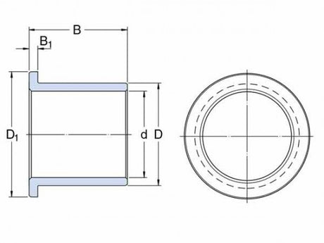 SKF PBMF 354535 M1G1 glijlagerhuis met flens, massief brons