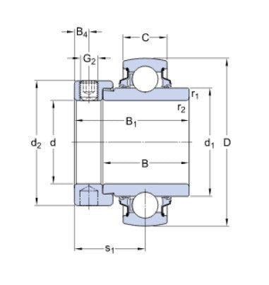 SKF YEL 206-2DW/AG (YELAG 206) klemring lager