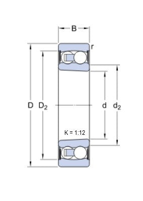 SKF 2213 E-2RS1KTN9 kantelbare kogellager
