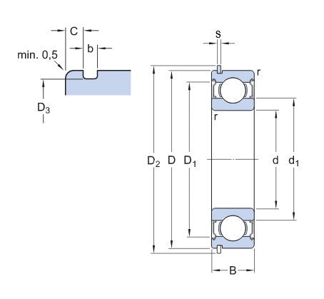 SKF 6206-2ZNR ball bearing