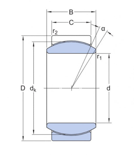 SKF GE 15 C (GE 15 UK) onderhoudsvrij gewrichtslager, staal/PTFE