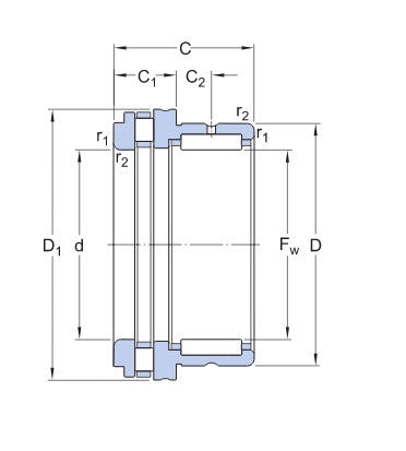 SKF NKXR 30 gecombineerde naaldbus