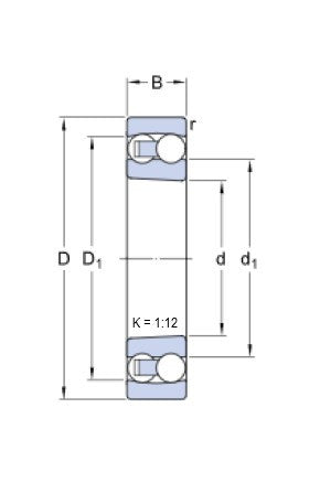 SKF 2212 EKTN9 kantelende kogellager