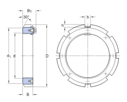 SKF HM 3044 borgmoer met borgmoer