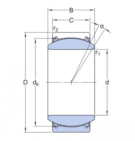 SKF GE 20 TXE-2LS (GE 20-UK-2TS) onderhoudsvrij kogelgewricht lager ,staal/PTFE
