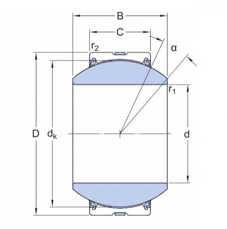 SKF GEH 110 TXA-2LS (GE 110-FW-2TS) onderhoudsvrij gewrichtsgewicht , staal/PTFE