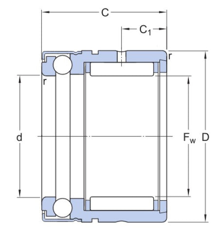 SKF NX 7 ZTN naistelring gecombineerd