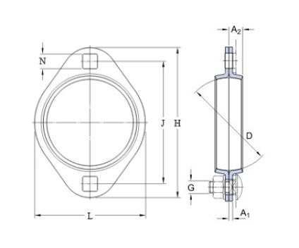 SKF PFT 80 ovale metalen lagerhuis