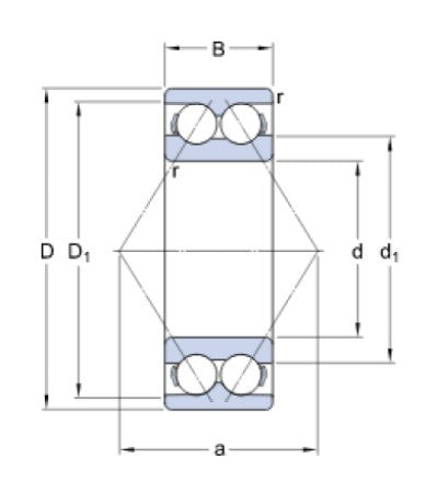 SKF 3214 A rollager met kogelcontacthoek