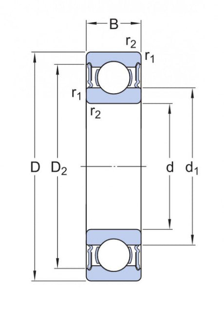SKF 6206-2RS1/W64 kogellager