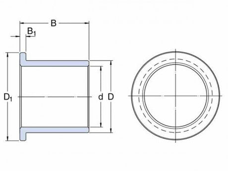 SKF PSMF 202625 A51 glijlager met flens, sinterbrons