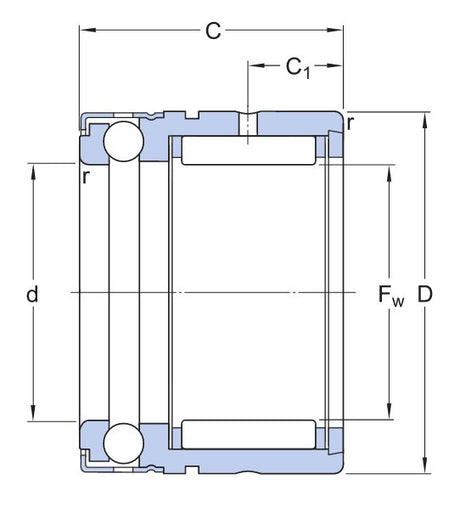 SKF NX 20 naaldbusje gecombineerd