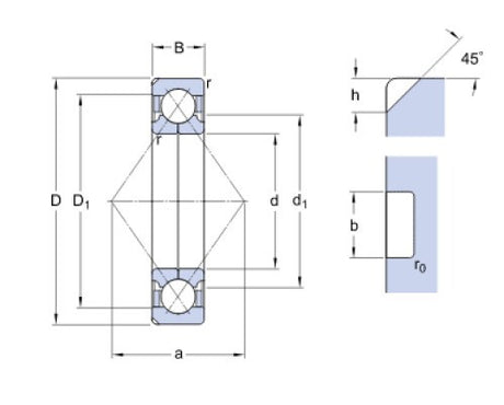 SKF QJ 214 N2MA/C4B20 vierpunts lager